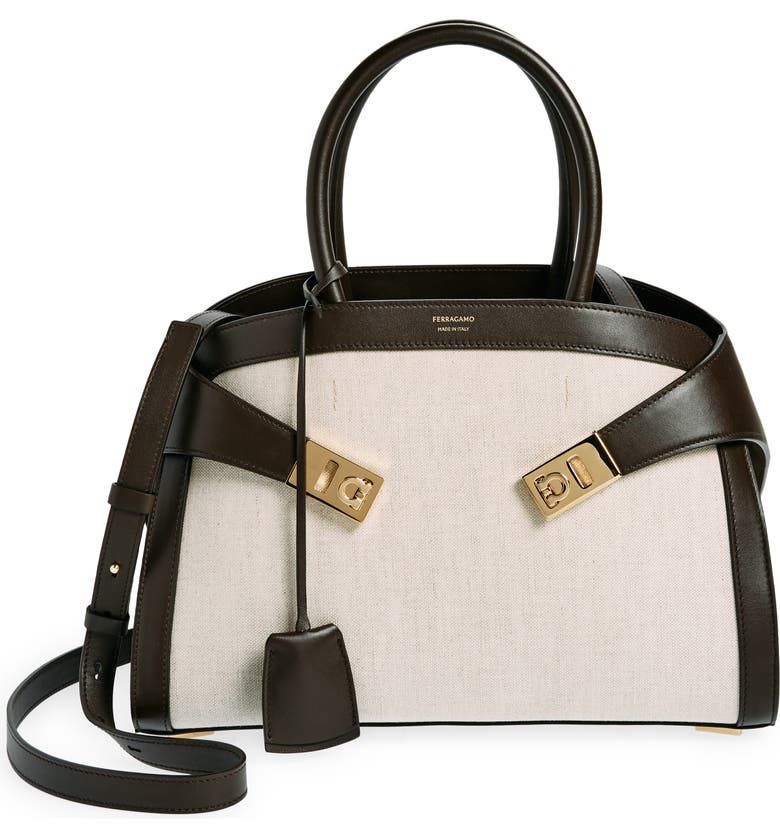 Small Hug Canvas & Leather Satchel