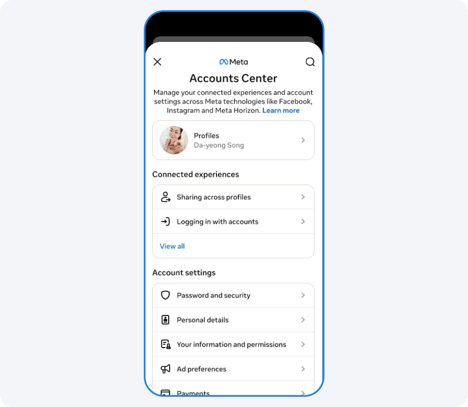 Facebook passkey setup process