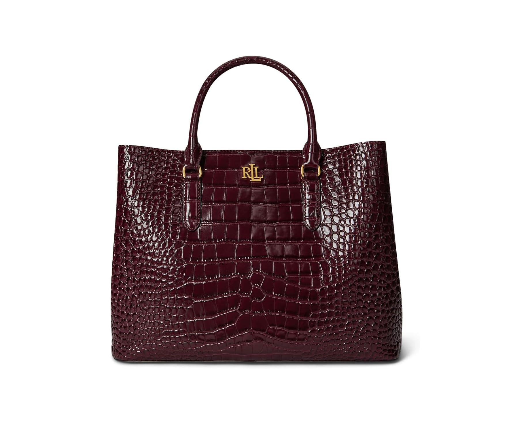 Embossed Leather Large Marcy Satchel