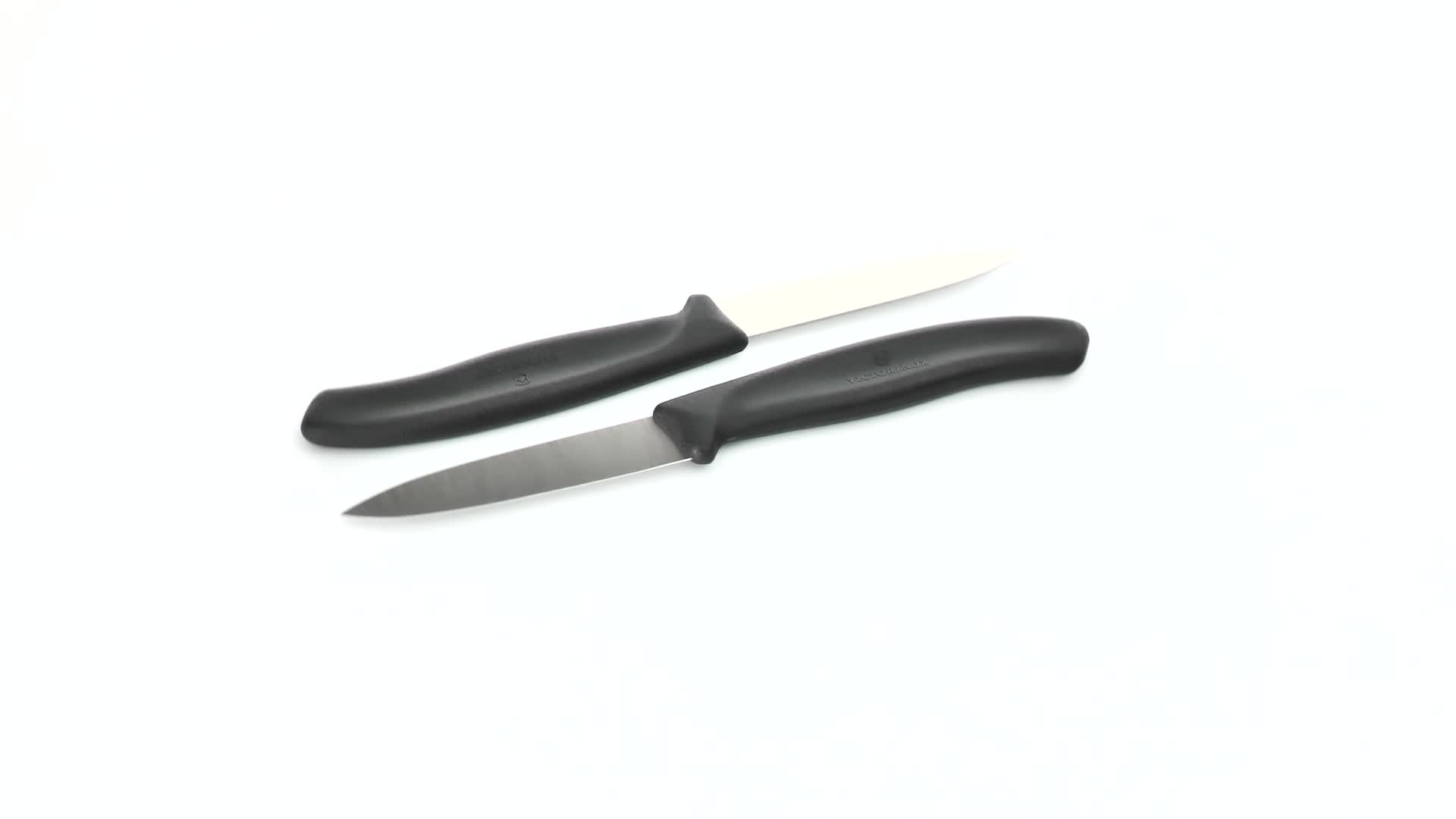 Victorinox Swiss Classic, Set of Paring Knives, Extra Sharp Blade, Straight Edge, 8 Cm, Plastic Handle, Stainless Steel, Black : Amazon.co.uk: Home & Kitchen