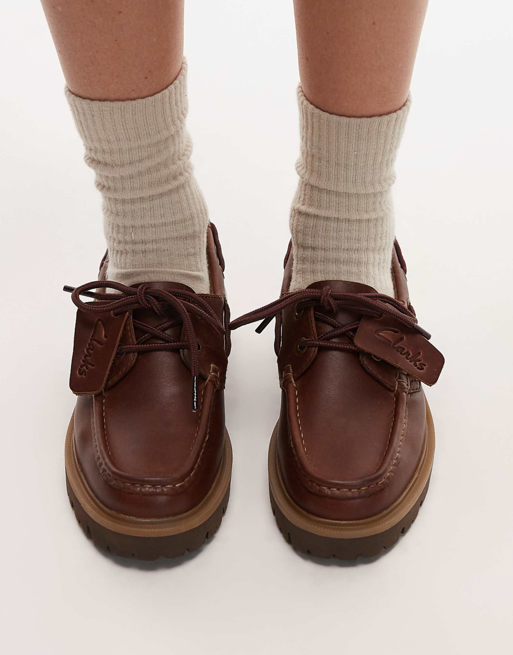 Clarks Cleyhill Boat Shoes in Dark Brown
