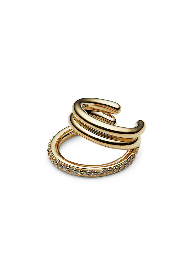 Pav&amp;eacute; Concero 14kt Gold Vermeil Ear Cuff