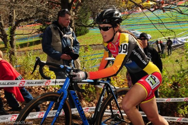 Evelyne Blouin (Ride with Rendall) racing solidly in fourth place