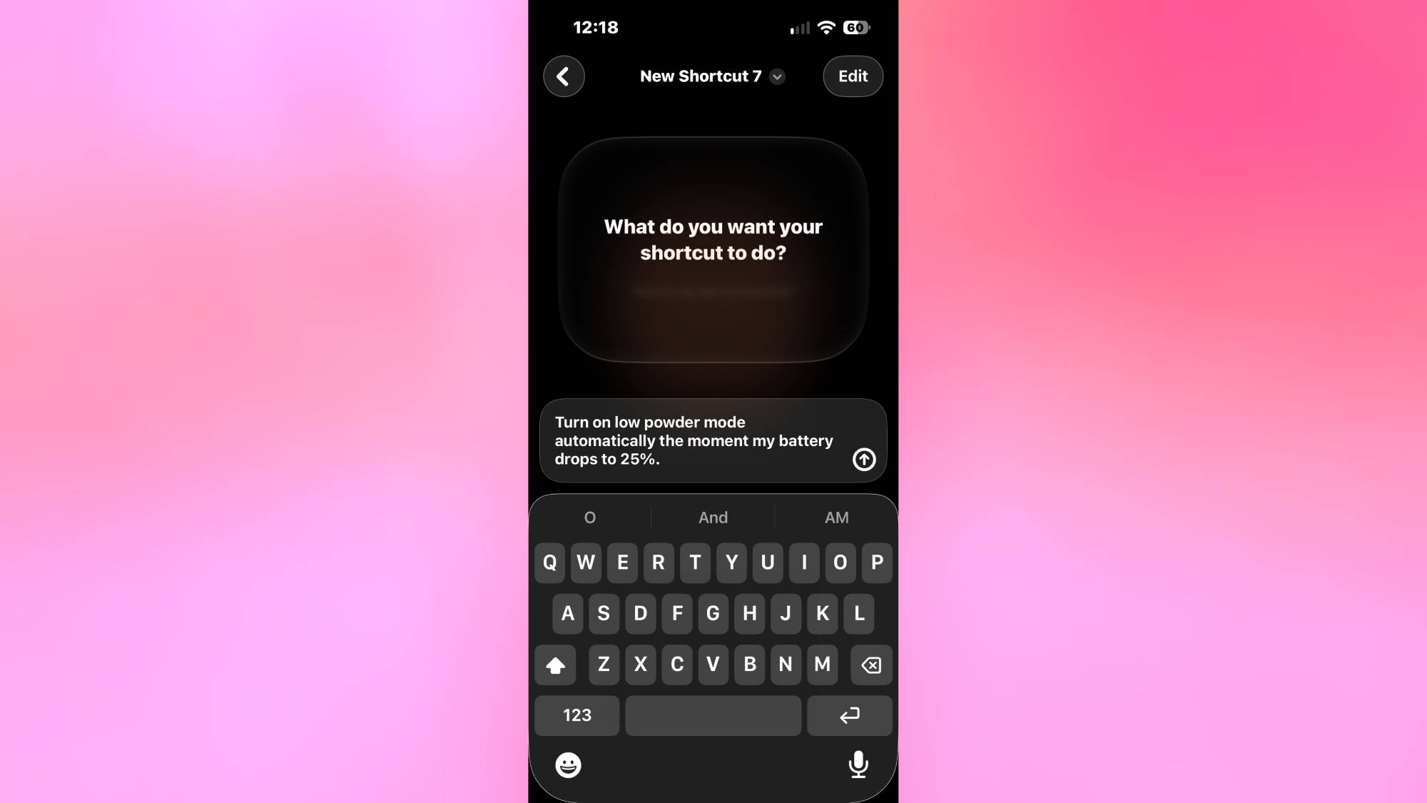 Shortcut prompt in iOS 27