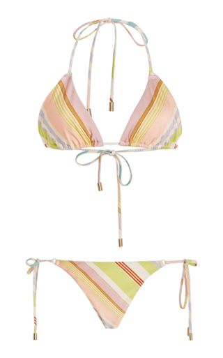 Zimmermann Halliday Striped Triangle Bikini Set