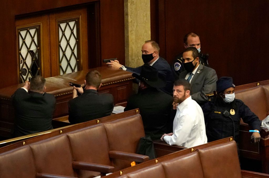 Capitol Police guard Congress during siege