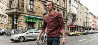 Collide Nicholas Hoult Walking Down Street