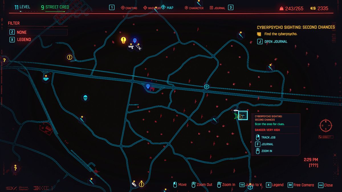 Cyberpunk 2077 Cyberpsycho Sightings locations