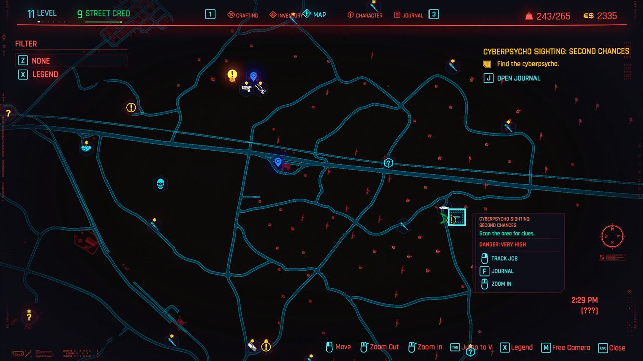Cyberpunk 2077 Cyberpsycho Sightings locations