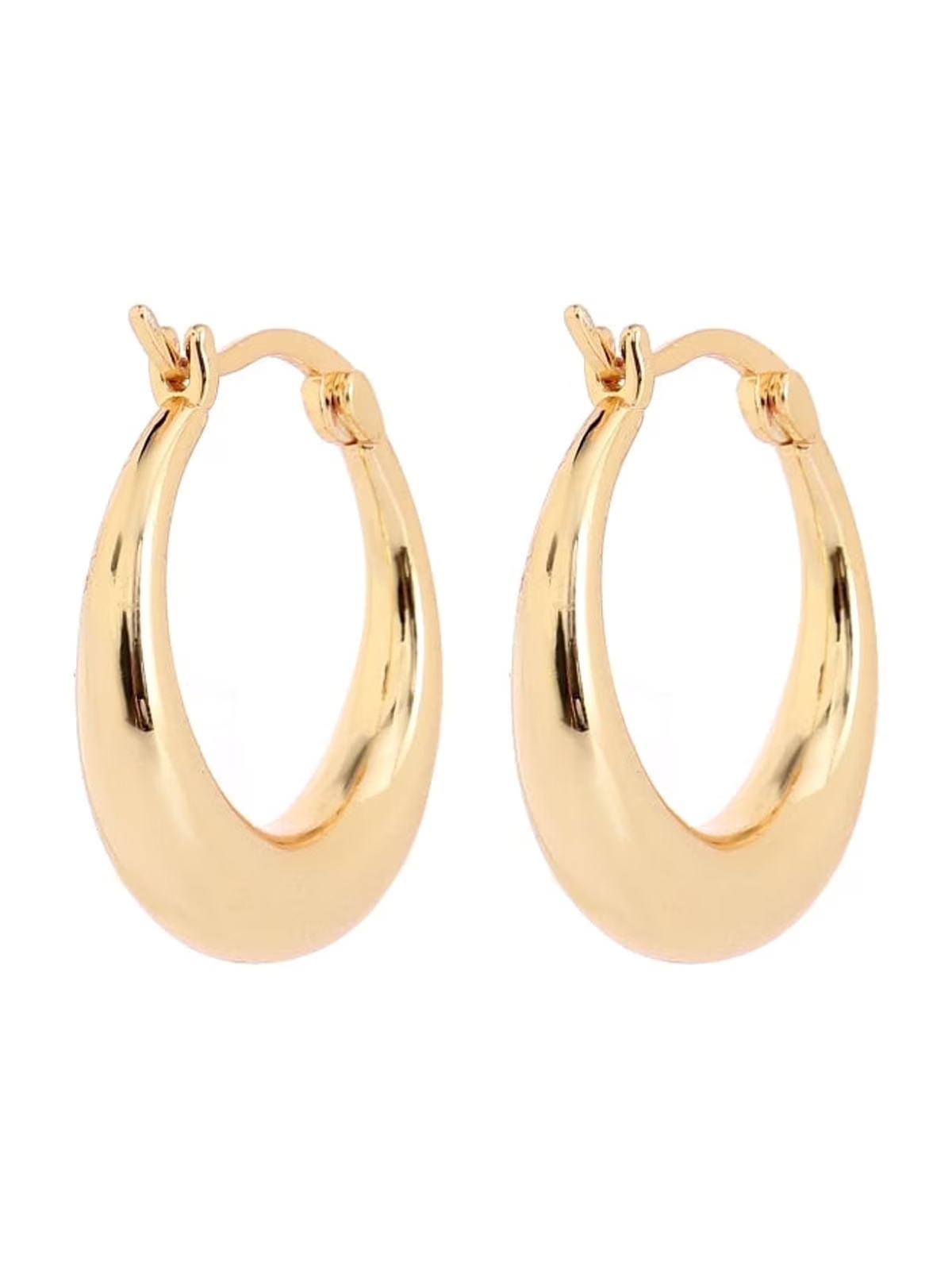 Amy and Annette, 14K Gold Graduated Hoop Huggie Earring