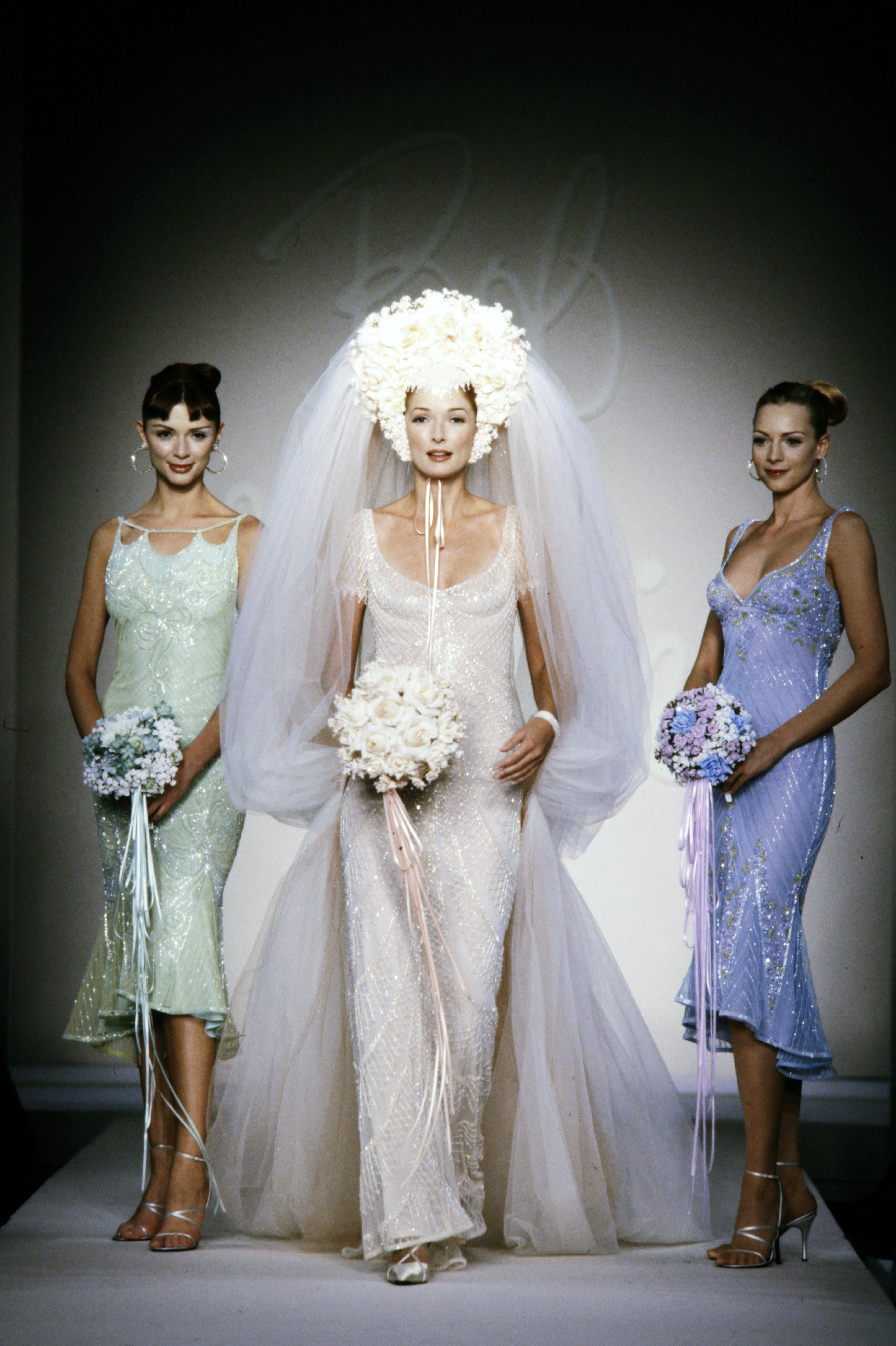 Model wearing a Bob Mackie vintage bridal look.
