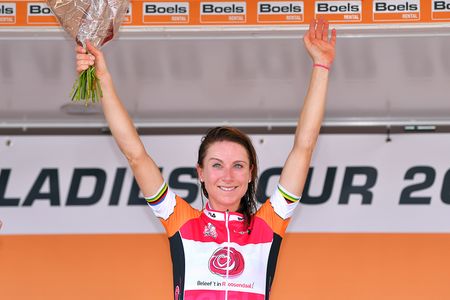 Annemiek van Vleuten celebrates her overall win at the 2018 Boels Ladies Tour