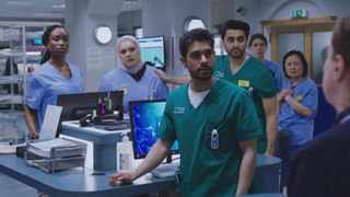 embargoed 03/09/24 The team are shocked as Holby ED goes into lockdown.