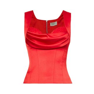 ROZIE CORSETS Slim-fit sweetheart-neckline satin top