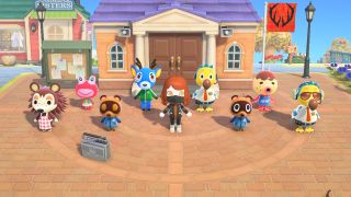 Animal Crossing New Horizons Group Stretching Guide - stretching in the plaza