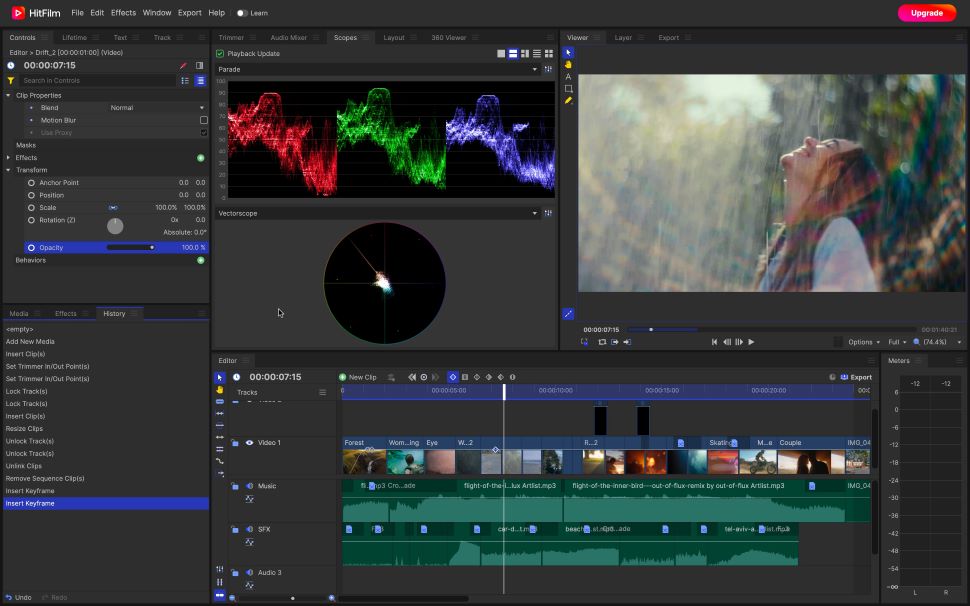 HitFilm's new color correction tools