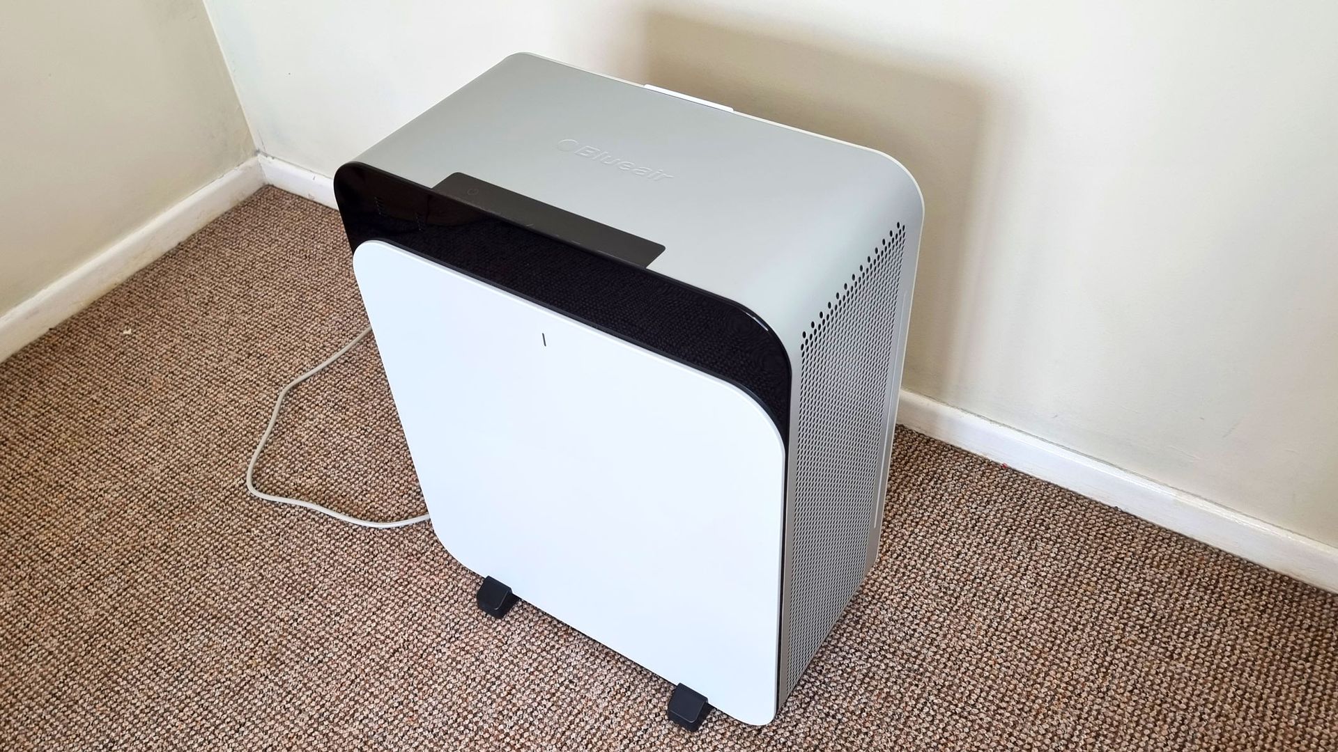 The BlueAir Classic Pro CP7i air purifier being tested by our reviewer