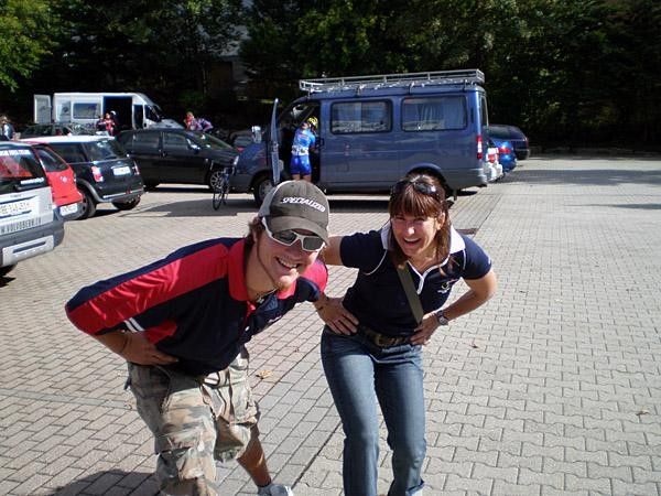 Our mechanic Chris Franges, and our soigneur Laura Downey take themselves way too seriously.