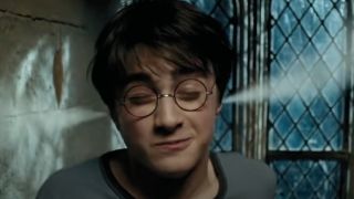 Harry having steam coming out of his ears in Harry Potter and the Prisoner of Azkaban.