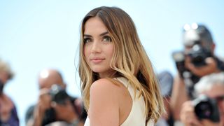 Ana de Armas is pictured with blonde and brown balayage hair as she attends the "Hands Of Stone" photocall during the 69th annual Cannes Film Festival at the Palais des Festivals on May 16, 2016 in Cannes, France.