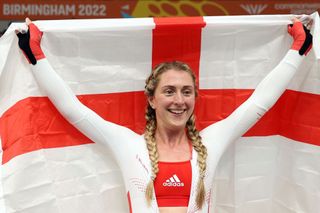 Laura Kenny at the Birmingham 2022 Commonwealth Games