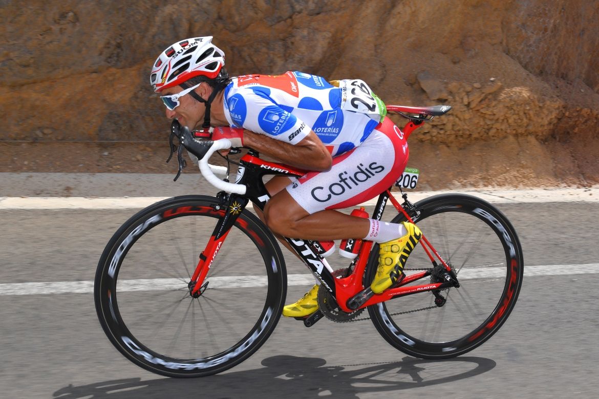 Luis Angel Mate (Cofidis) in the mountains jersey