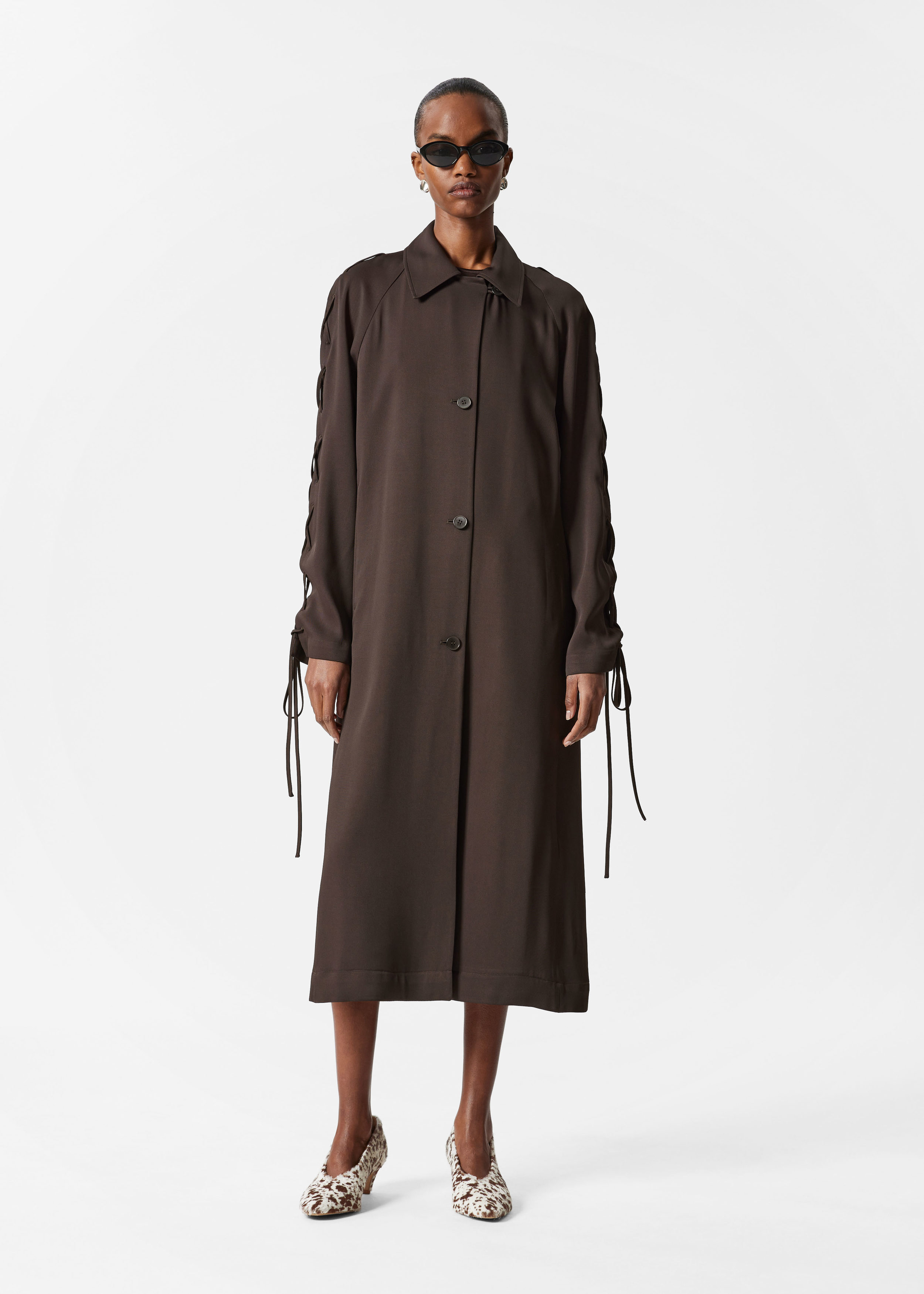 Lace-Up Car Coat