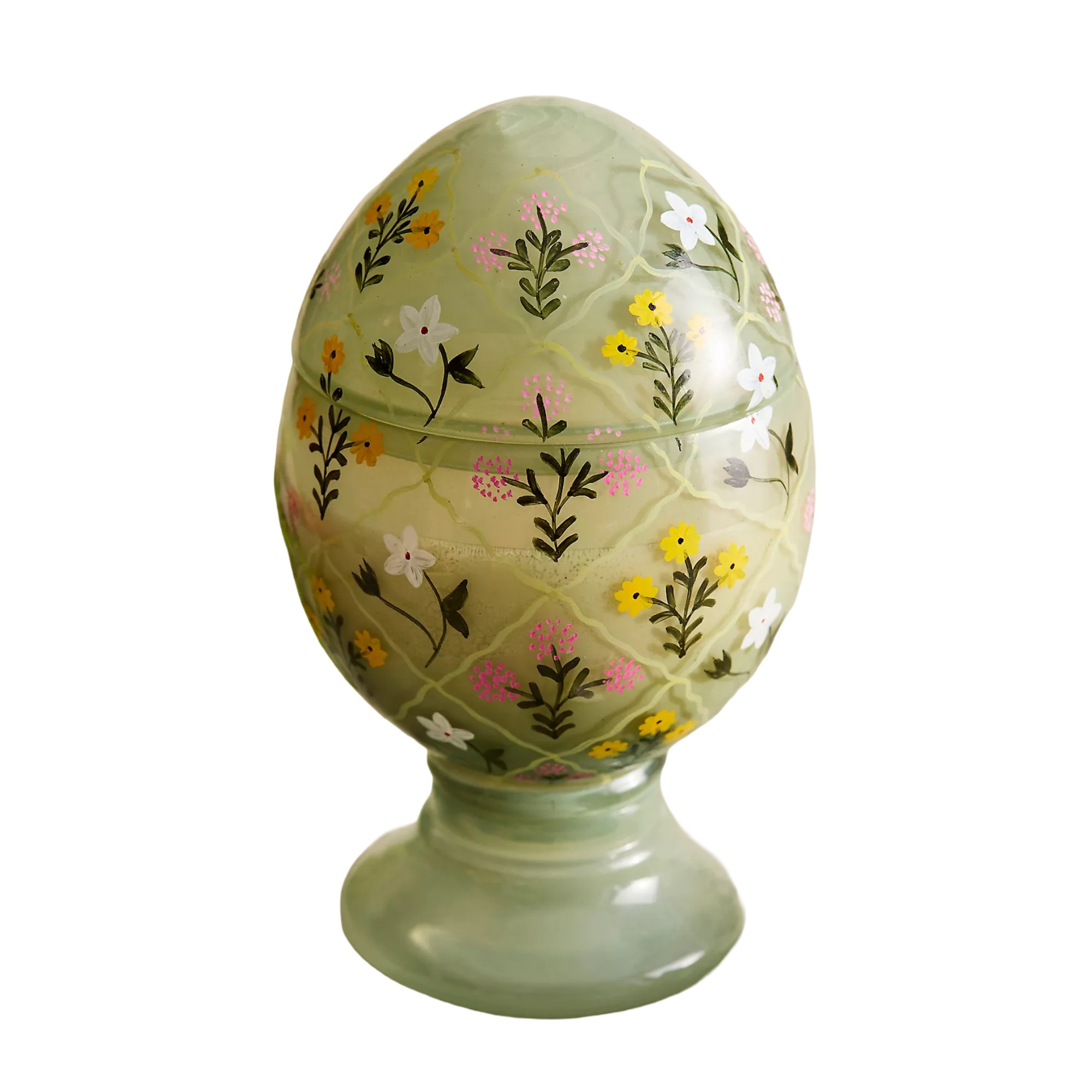 Painted floral egg candle at Anthropologie