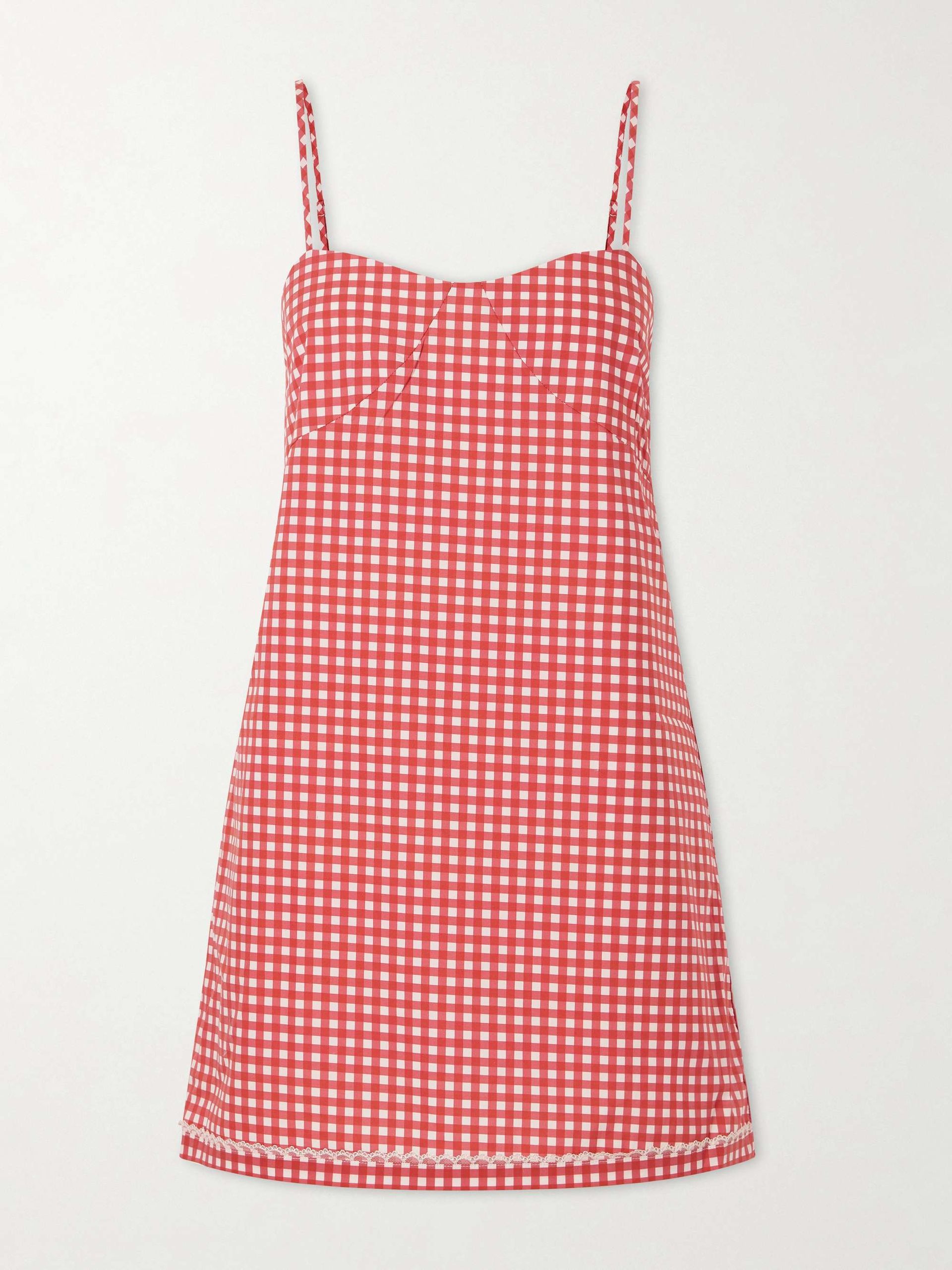 Lindie Gingham Cotton Mini Dress