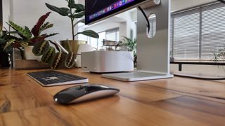 Mac Studio on wooden desk