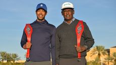 Qass and Vijay Singh after winning the PNC Championship at Ritz-Carlton Golf Club