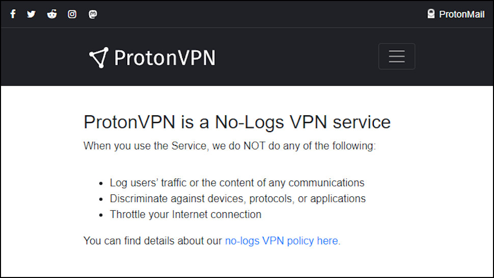 Kebijakan Privasi ProtonVPN