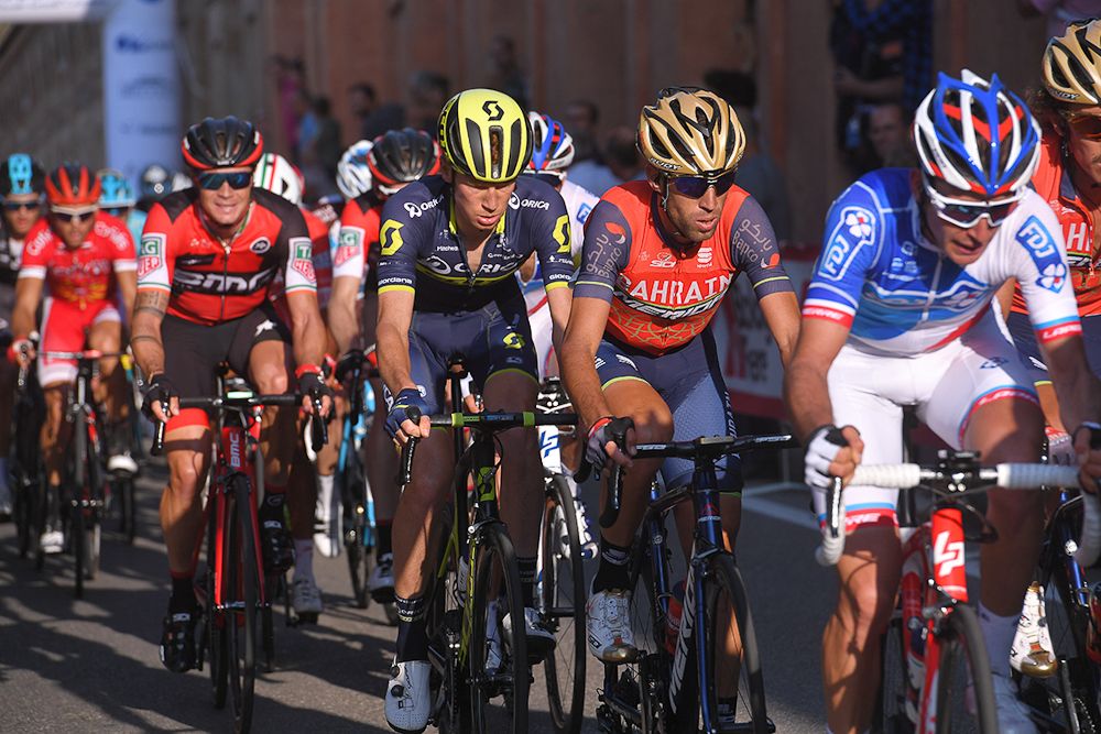 Vimcenzo Nibali, Jack Haig and Nicolas Roche