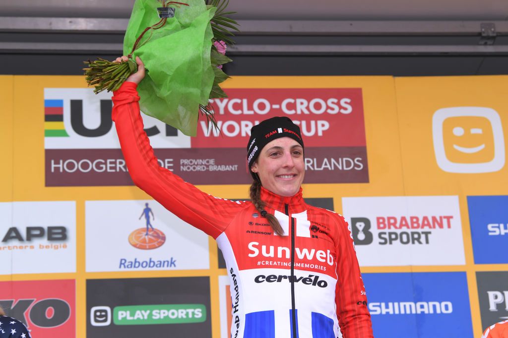 Lucinda Brand on the podium