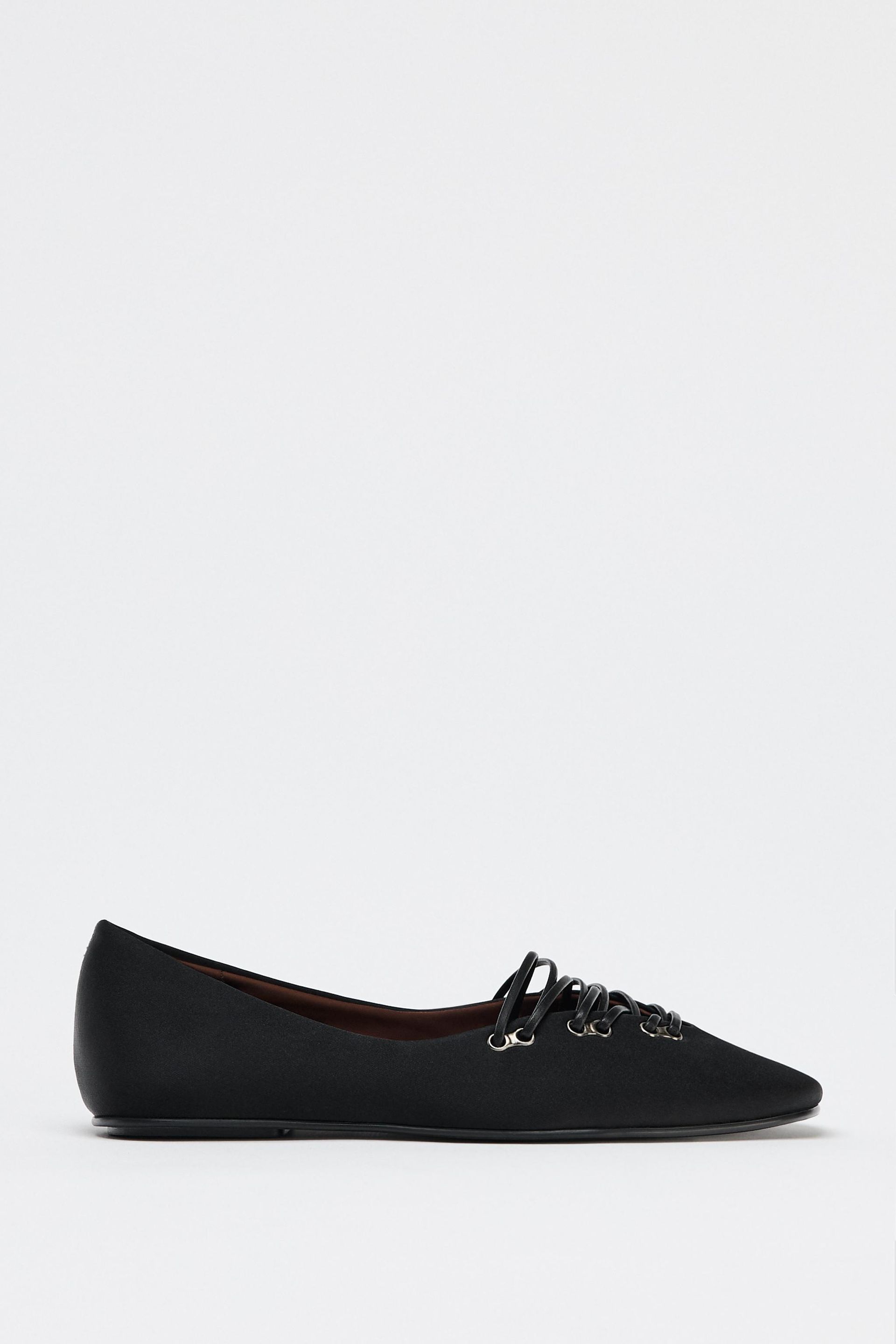 Satin Effect Ballet Flats