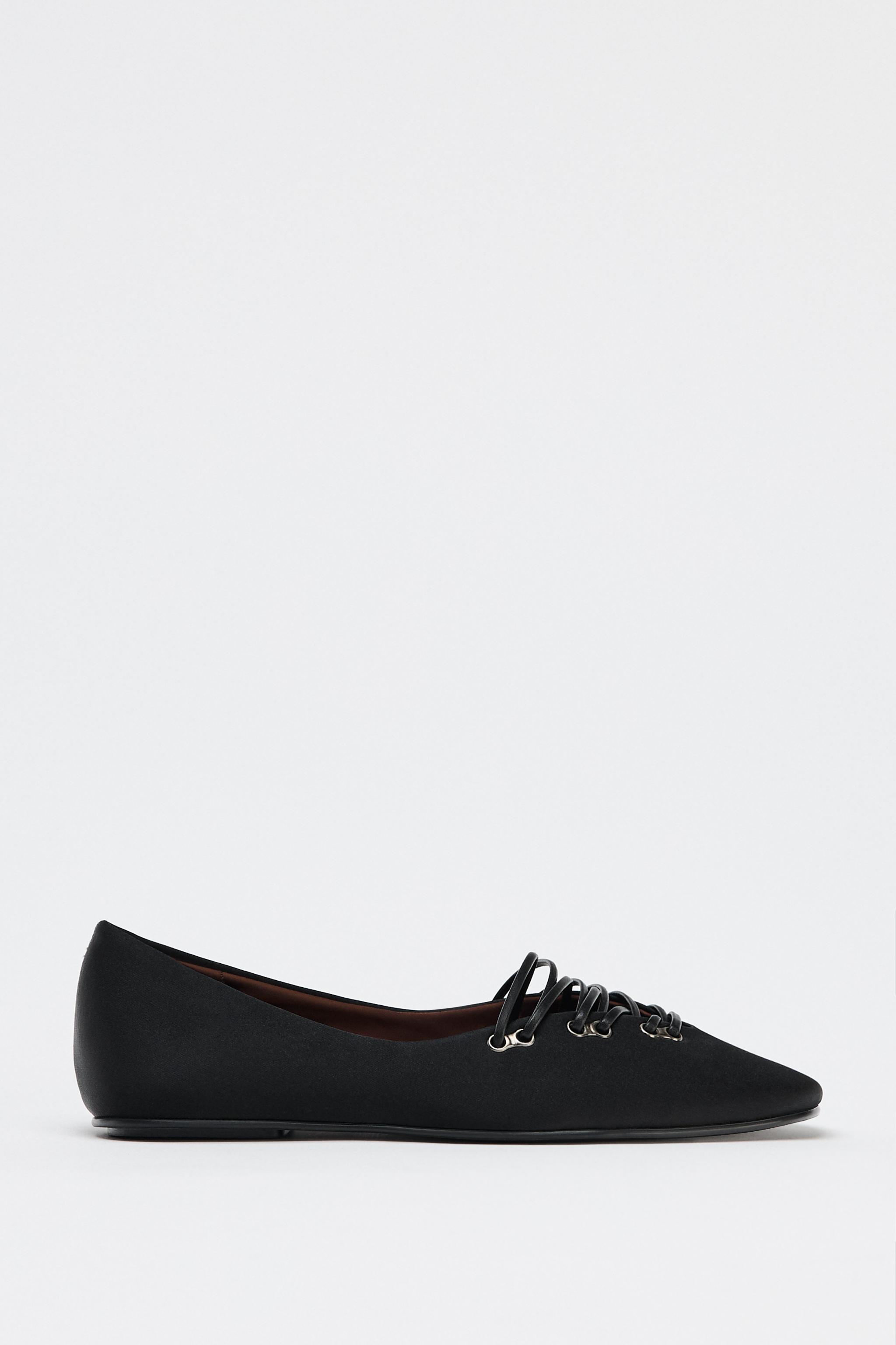 Satin Effect Ballet Flats