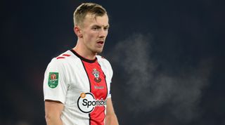 James Ward-Prowse of Southampton looks on during the Carabao Cup semi-final first-leg match between Southampton and Newcastle United on 24 January, 2023 at St Mary's in Southampton, United Kingdom.
