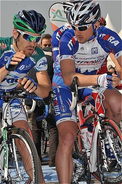 Cyril Lemoine (Saur Sojasun) and Laszlo Bodrogi (Katusha)