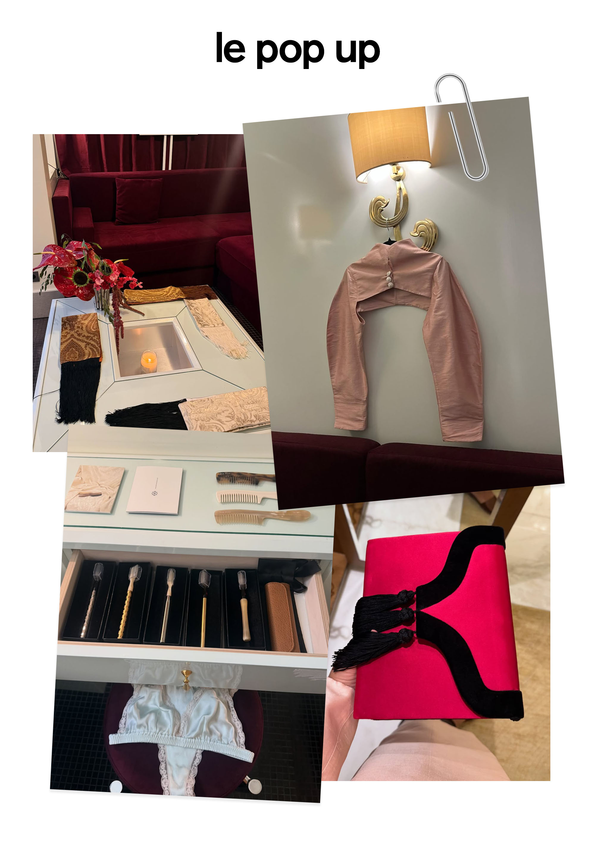 a collage of photos featuring Le Pop-Up, a vintage shopping market