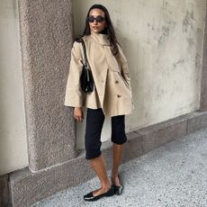 Ingrid Fagerli Edvinsen wearing a cropped trench coat.