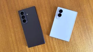 The Samsung Galaxy Z Fold 8 Ultra and Samsung Galaxy Z Fold 8 on a wooden table