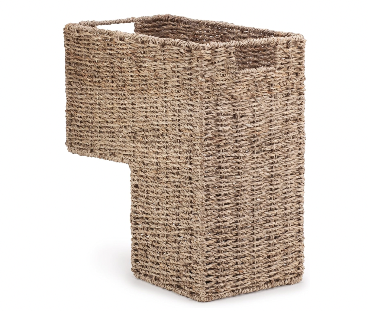wicker L shaped storage basket