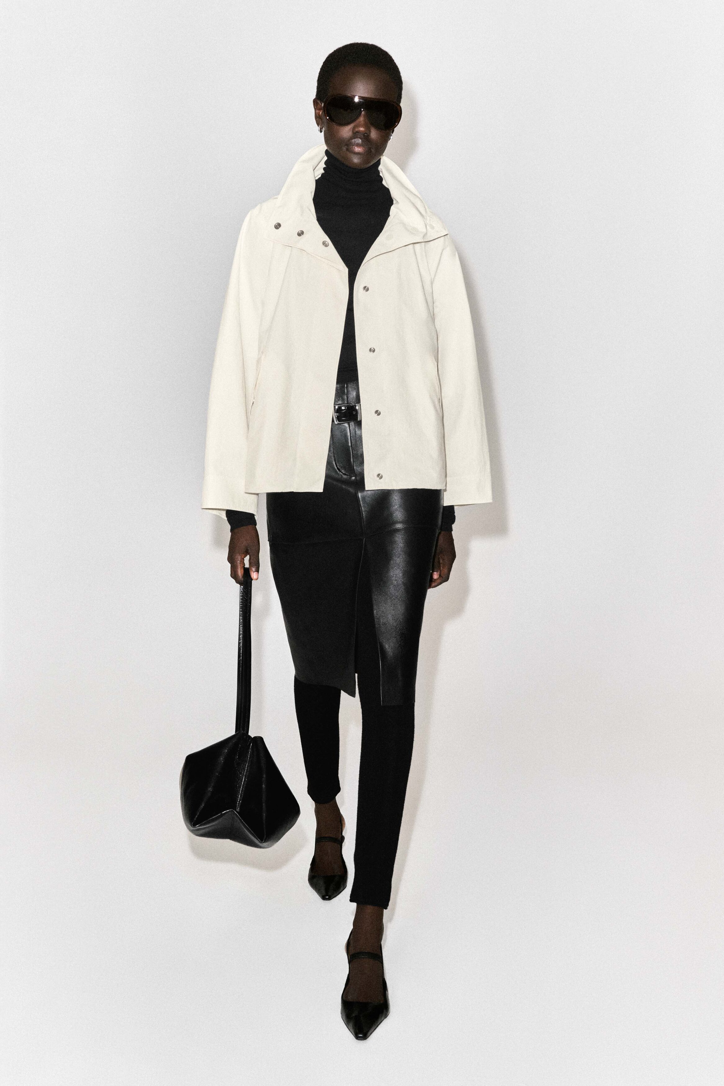 Nylon Funnel-Neck Jacket