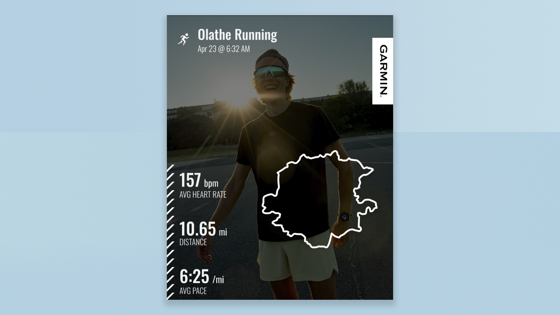 Garmin Connect screenshot on colourful background