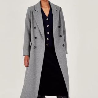 Wool Blend Longline Tailored Coat