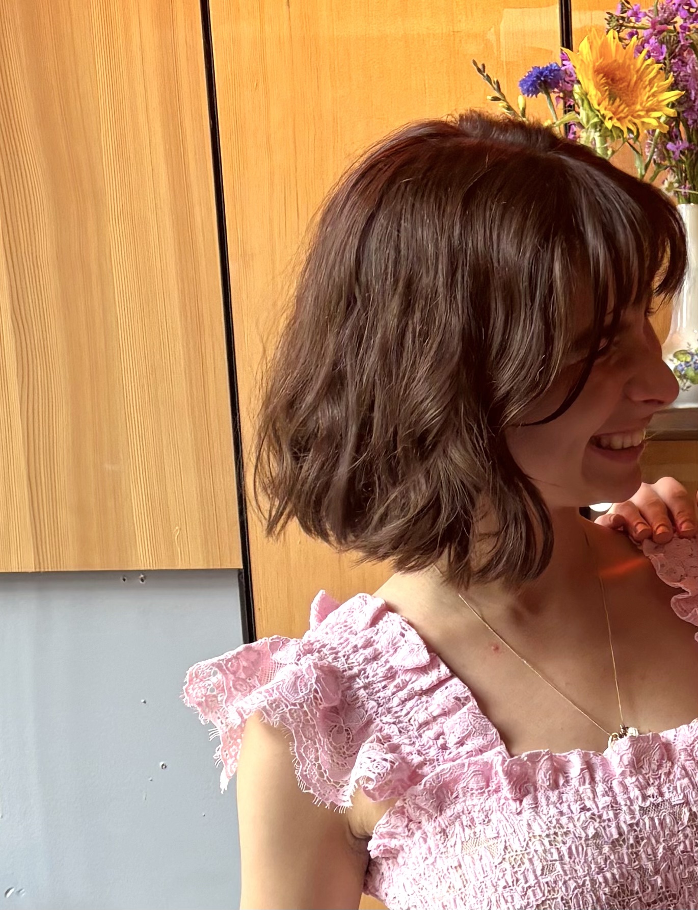 Olivia, a Marie Claire tester, before testing Strength 'n Silk by Silk Elements Coconut Glossing Polish