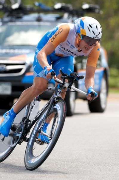 David Zabriskie (Garmin-Slipstream) with just a few miles to go