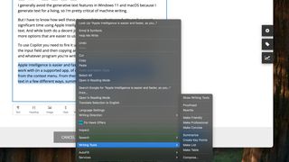Apple Intelligence Writing Tools in action