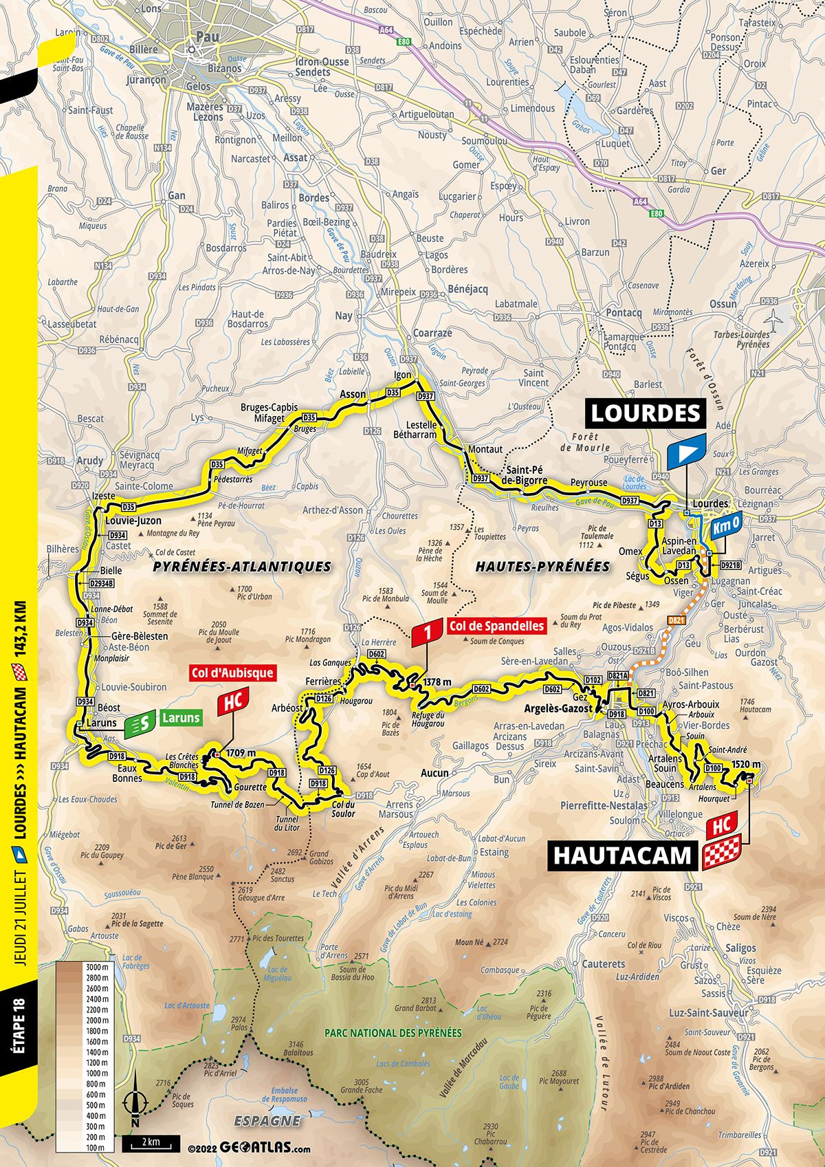 Maps and profiles of the 2022 Tour de France