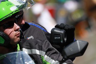 UCI officials were using one of the FLIR TG's model thermal cameras to detect mechanical doping mid-race from the back of a motorbike